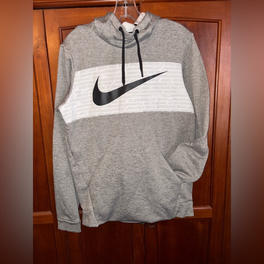 Nike Heather Gray Hoodie with Black Swoosh #1584